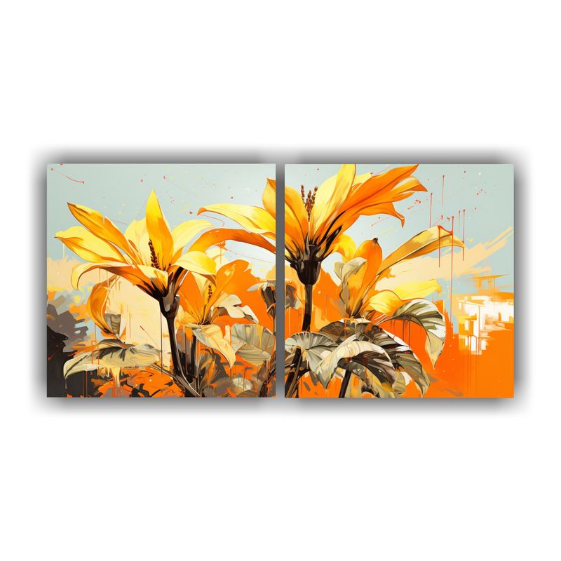 GENERICO - Pinturas Decorativas De Forma Majestuosa En Tonos De Naranja 160x80cm