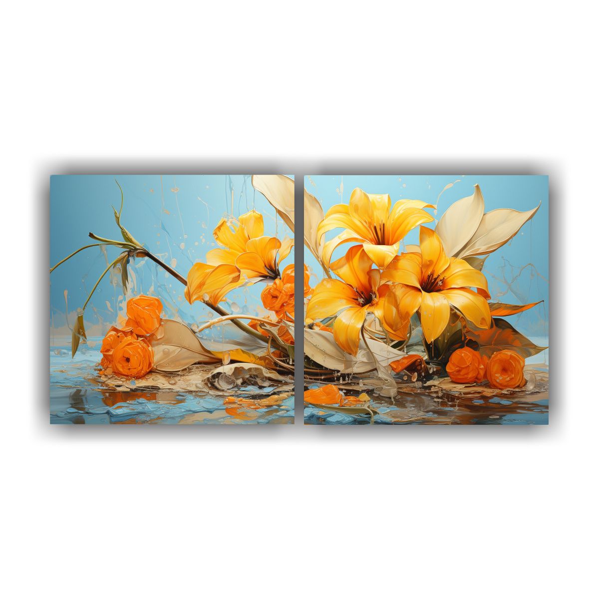 GENERICO - Cuadros Pop Art Horizontal Árbol De Plátano Naranja Y Dora 160x80cm