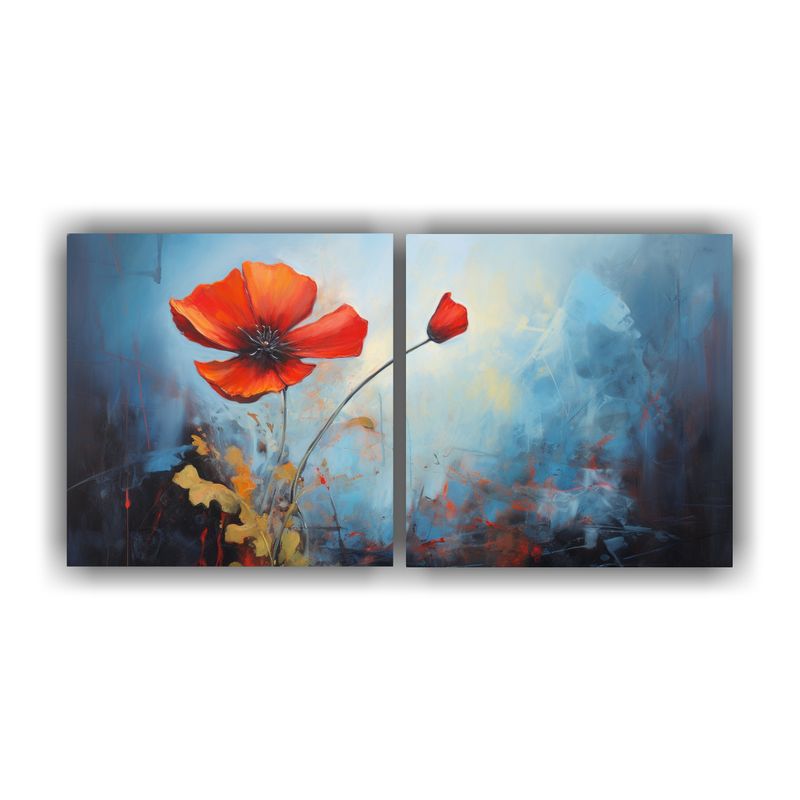 GENERICO - Dos Lienzos De Tela Abstractos Para Cocina Pintura Floral De 160x80cm