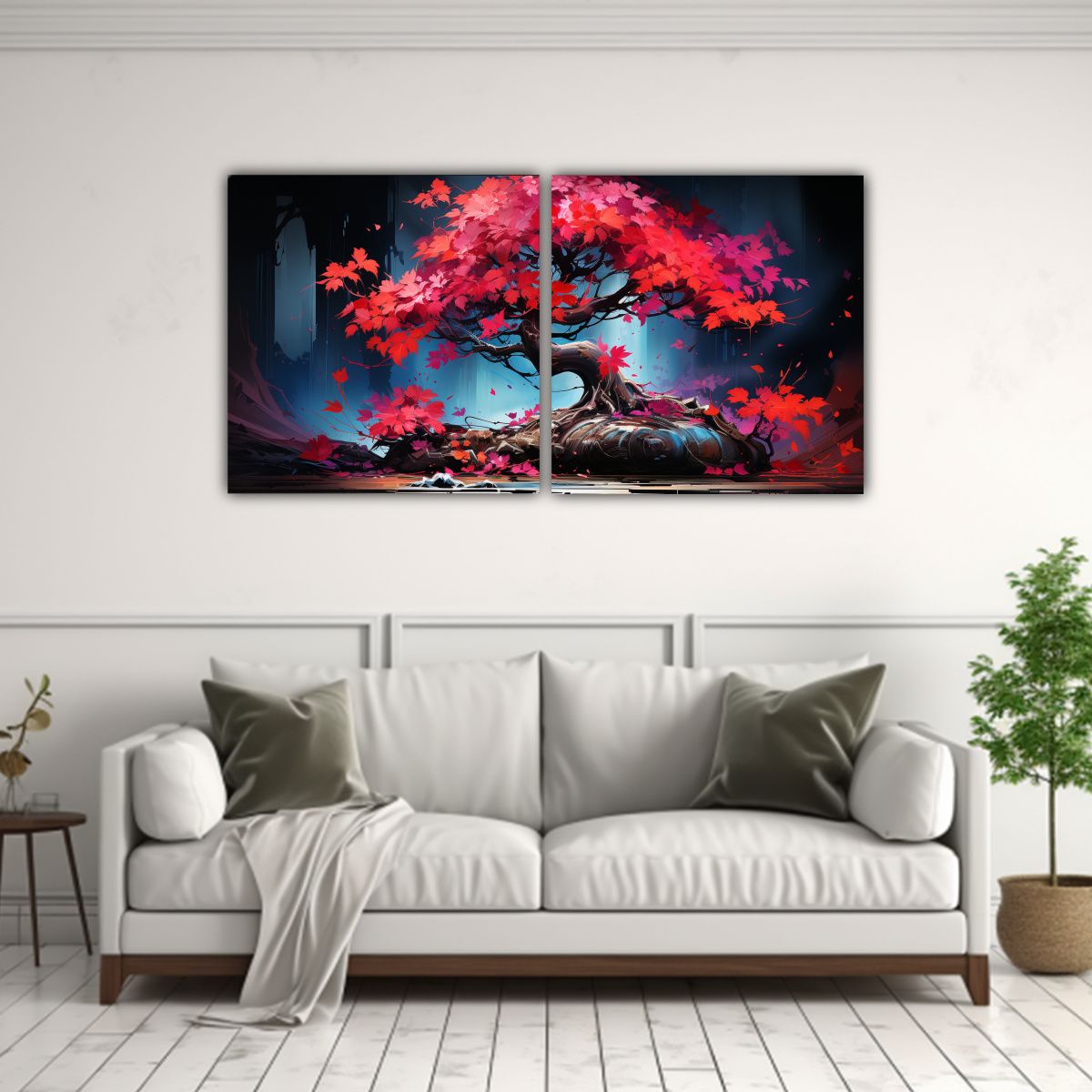 GENERICO - Pinturas De Decoración Minimalista En Fucsia Y Turquesa Com 160x80cm