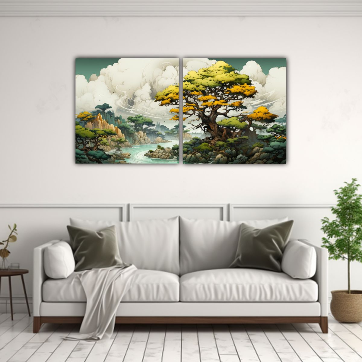 GENERICO - Cuadro Juvenil Lienzos Modernos De Un árbol De Enebro En Am 160x80cm