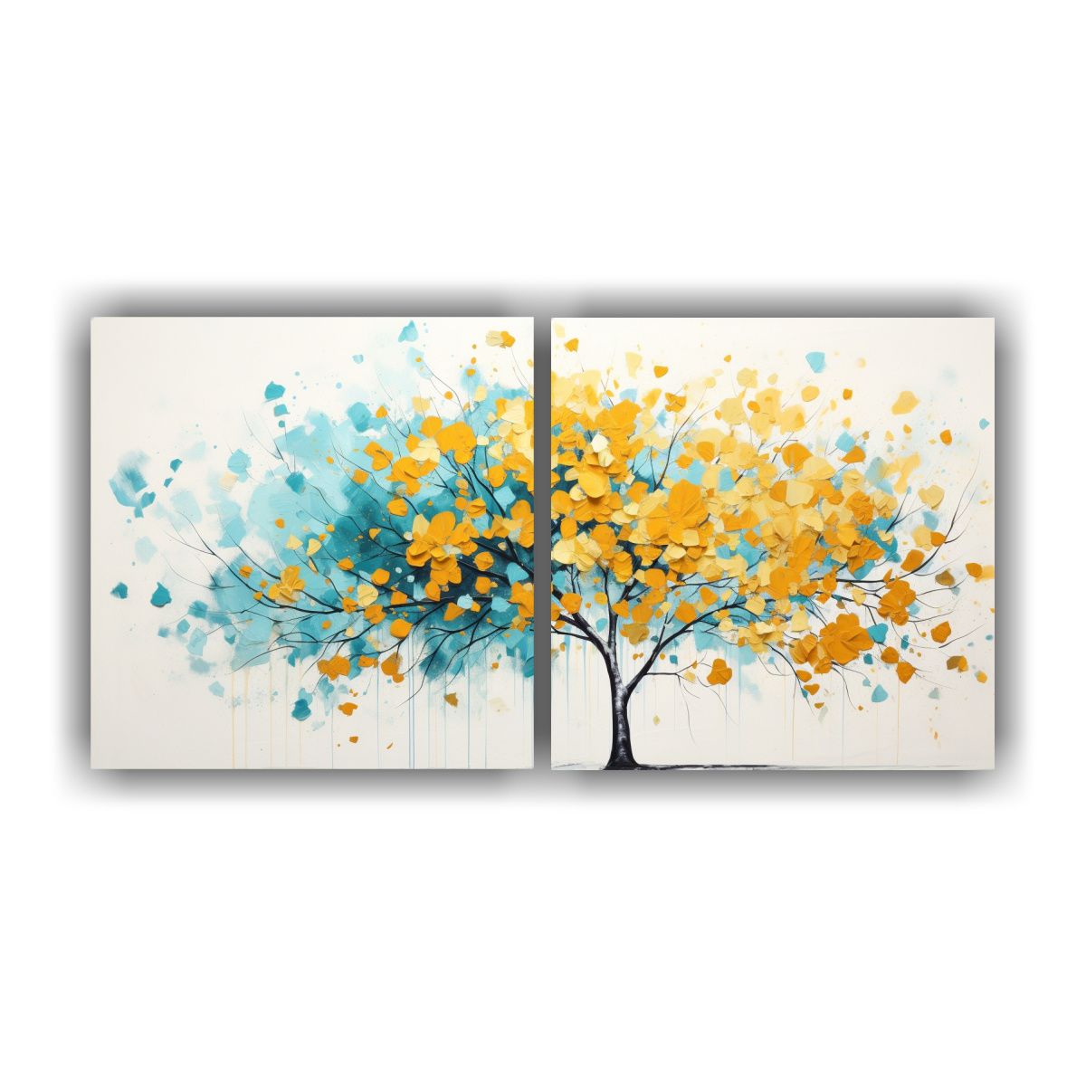 GENERICO - Cuadro Abstracto En Lienzo, Composición Dinámica, Árbol A 160x80cm