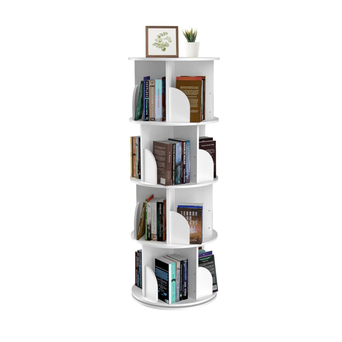 HOMER DESIGN - Biblioteca Giratoria Librero Organizador Libros Alto 129cm