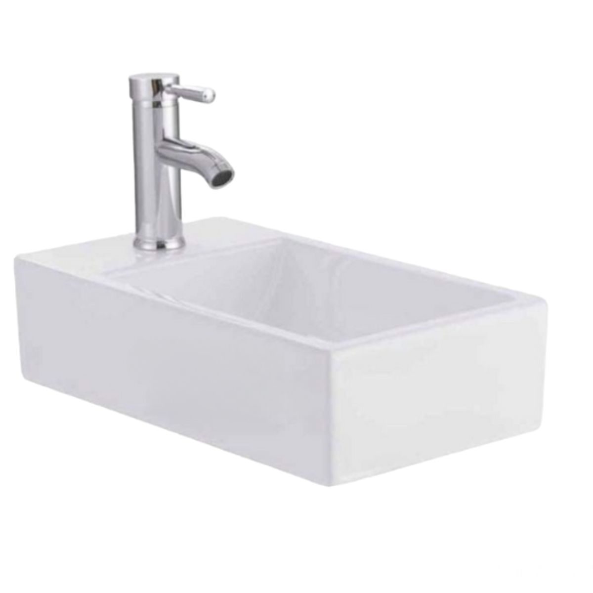 MODERN SPACE - Lavamanos Sobreponer Rectangular 45x25cm Con Griferia