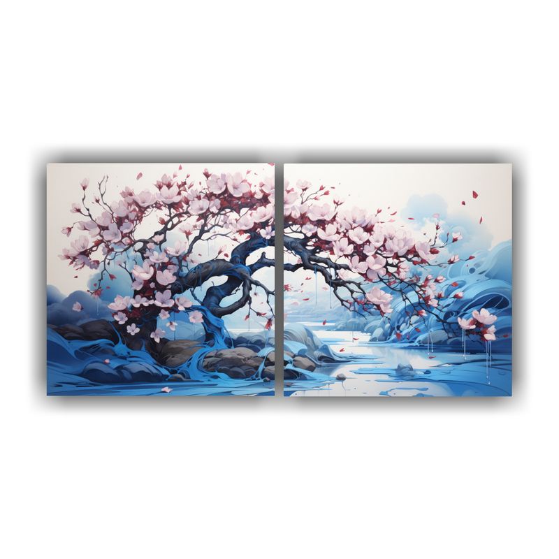 GENERICO - Conjunto De Cuadros De Cuadro De Un Árbol De Manglar En Col 160x80cm