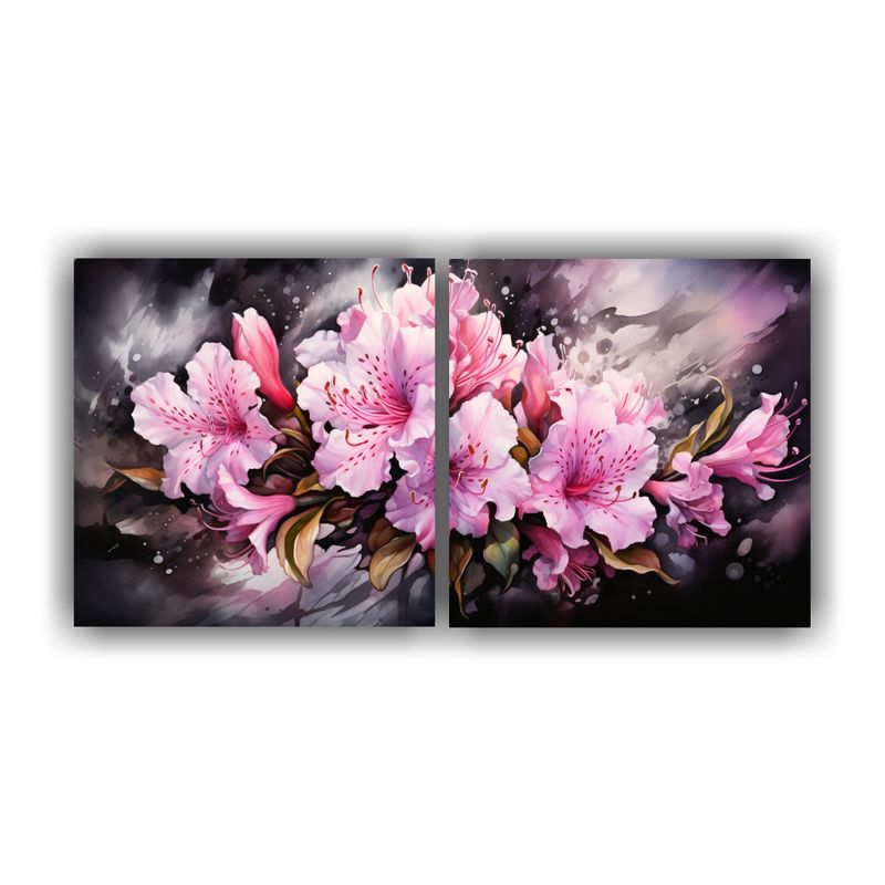 GENERICO - Set 2 Lienzos De Tela Concepto Reflejo Abstracto Rhododendro 160x80cm