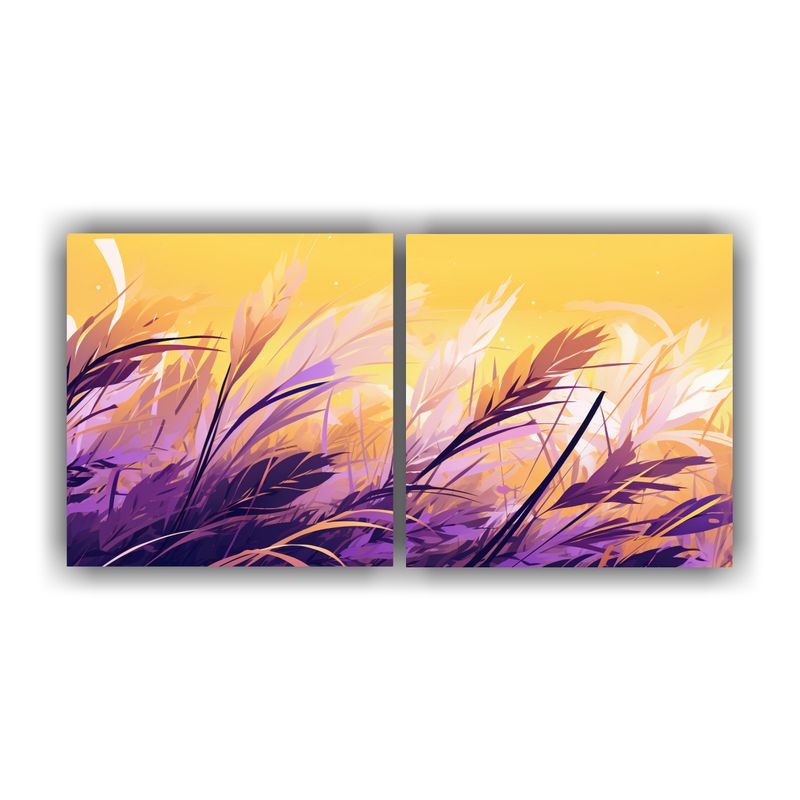 GENERICO - Pinturas Decorativas Con Granos De Arroz Amarillo Y Morado E 160x80cm