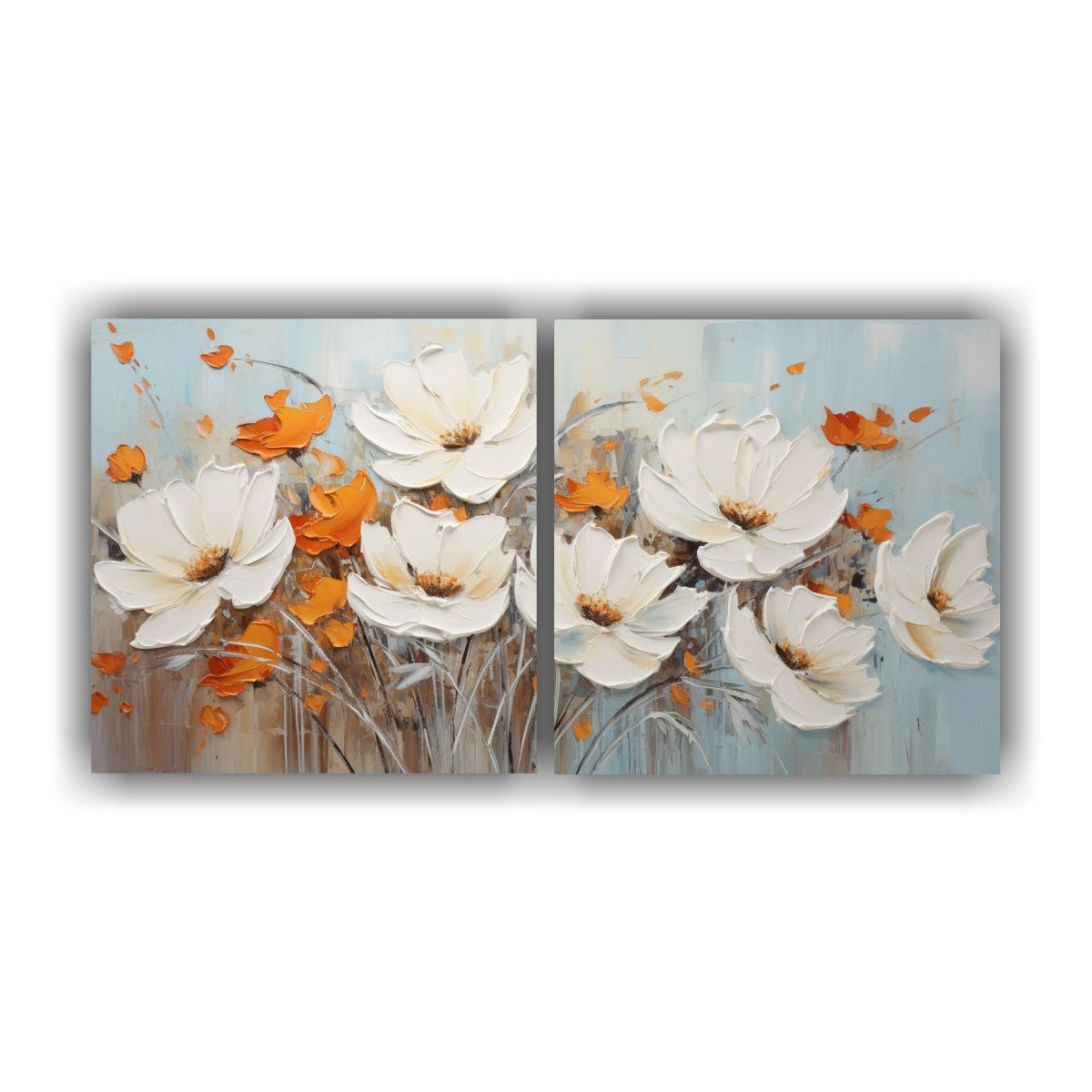 GENERICO - Pintura En Lienzo Moderna Y única Con Flores Blancas Y Nara 160x80cm