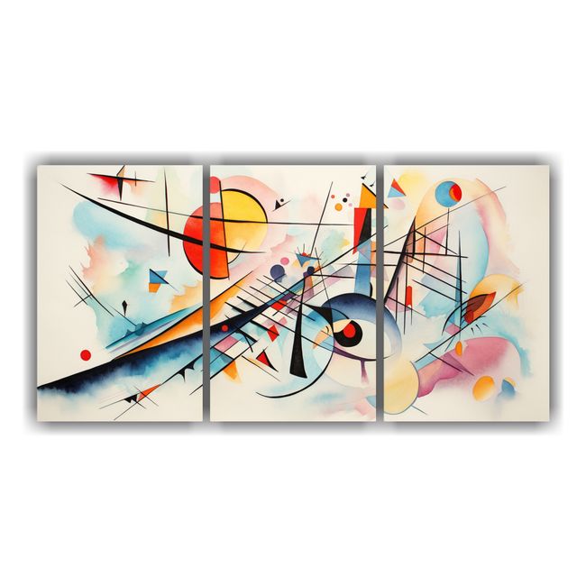 GENERICO - Cuadros Abstractos Modernos Para Sala Con Acuarela De Kandin 240x120cm