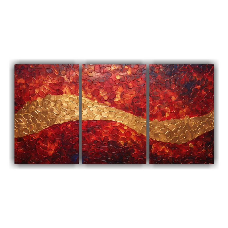 GENERICO - Cuadro Decorativo Estilo Puntillismo Luminoso De Tres Artes  240x120cm