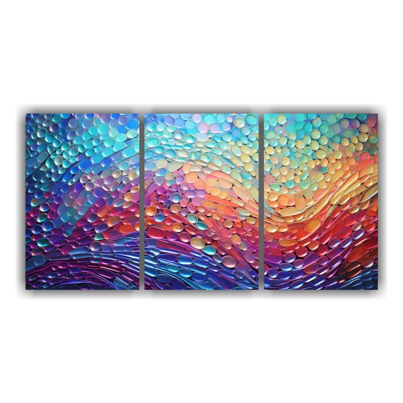 GENERICO - Juego De 3 Arte De Pared En Estilo Puntillismo Luminoso Arte 240x120cm