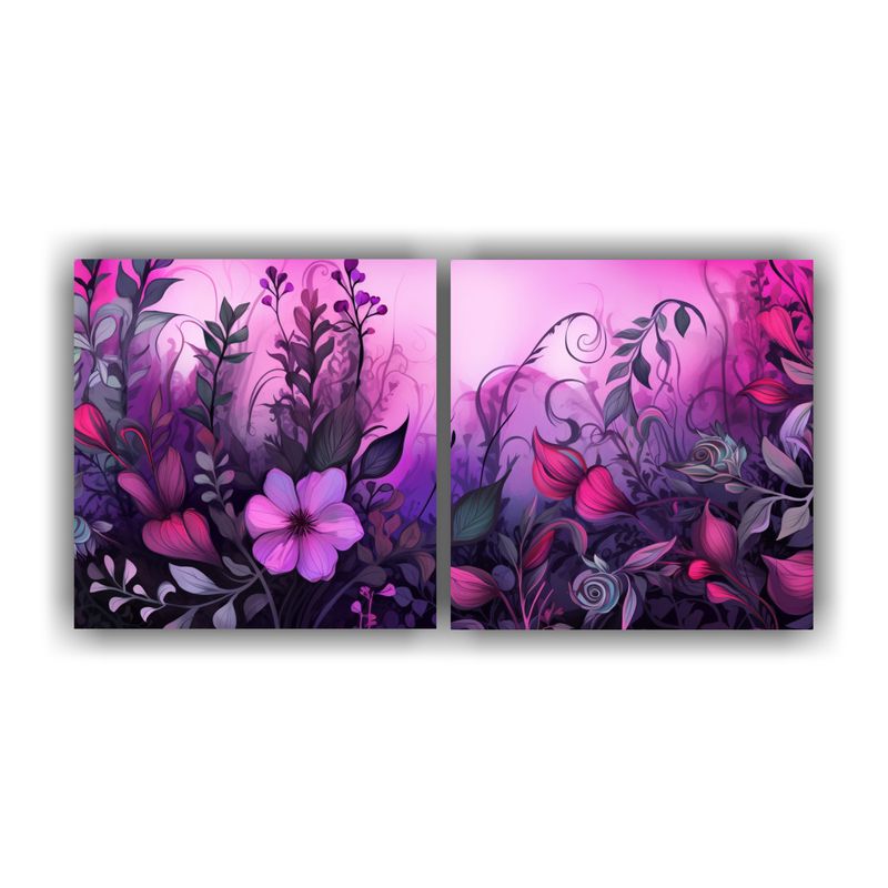 GENERICO - Set 2 Pinturas Vanguardia Fantasía De Lienzo Con Hierbas Mo 160x80cm