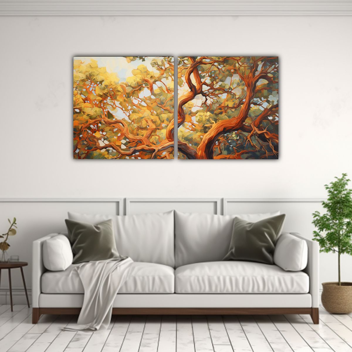 GENERICO - Pintura Abstracta De árbol De Madroño Con Alta Detalle Est 160x80cm