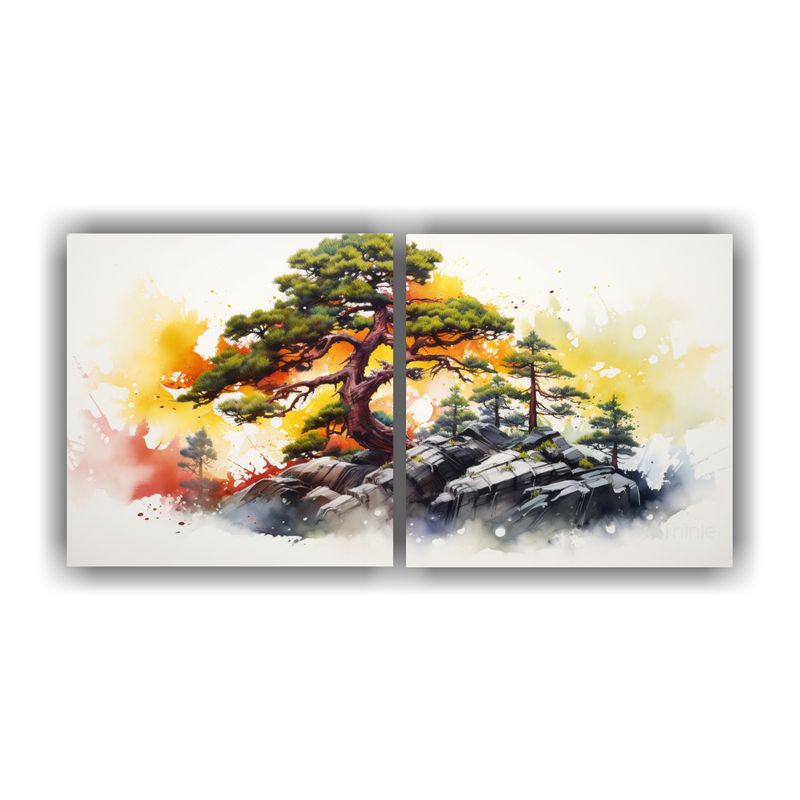 GENERICO - Pintura Abstracta De Composiciones De Imagen De árbol Bons 160x80cm