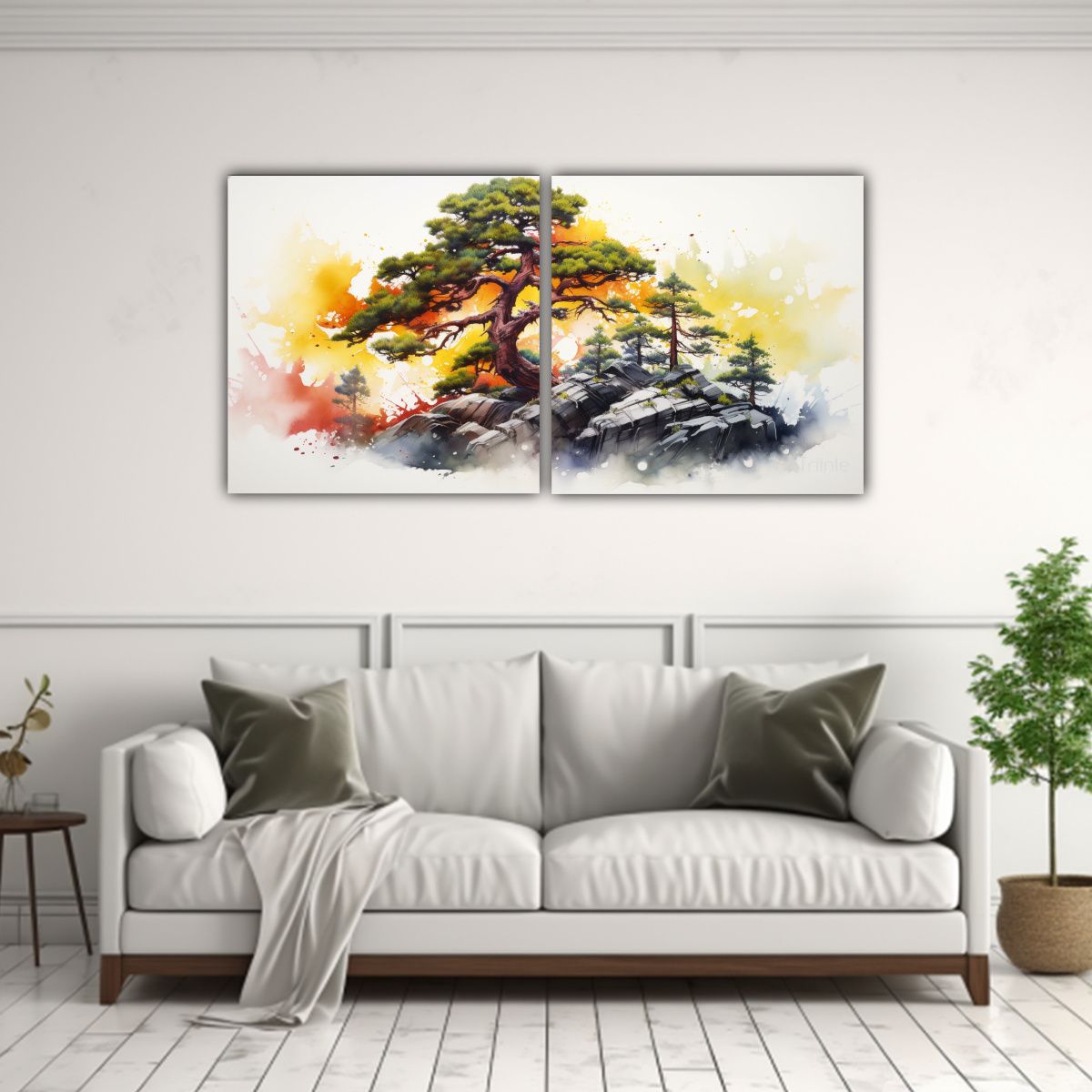 GENERICO - Pintura Abstracta De Composiciones De Imagen De árbol Bons 160x80cm