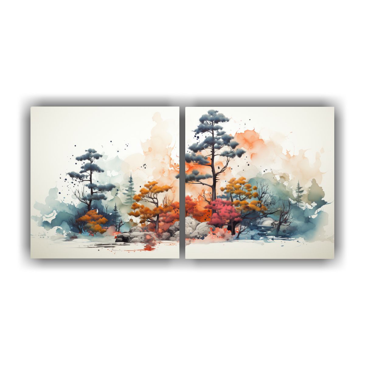 GENERICO - Pinturas Decorativas Vintage Llamativo: Set De 2 Lienzos ár 160x80cm