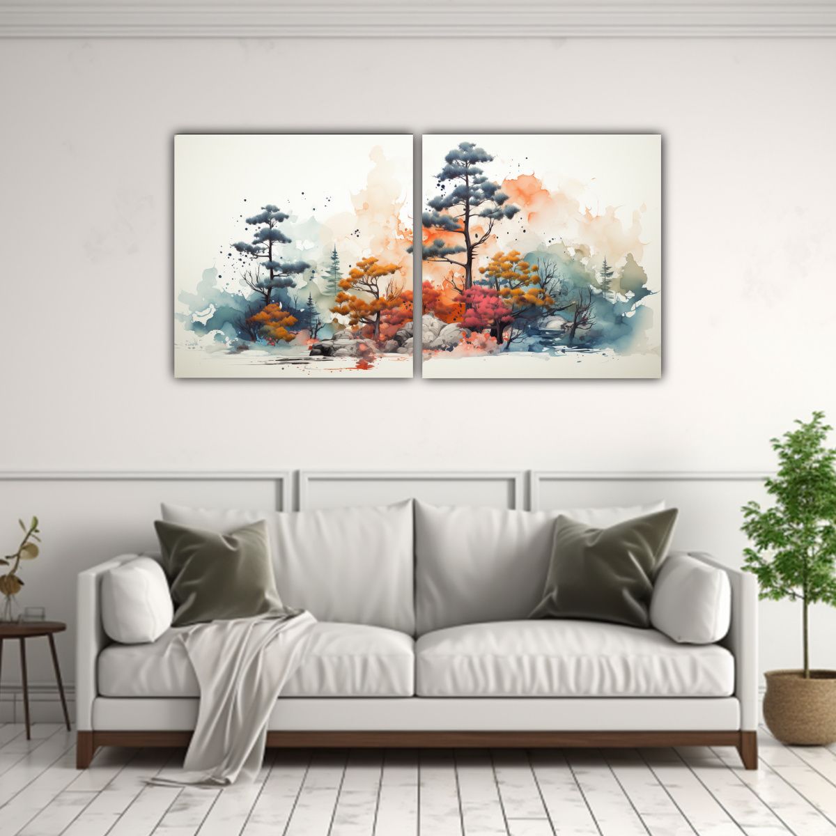 GENERICO - Pinturas Decorativas Vintage Llamativo: Set De 2 Lienzos ár 160x80cm