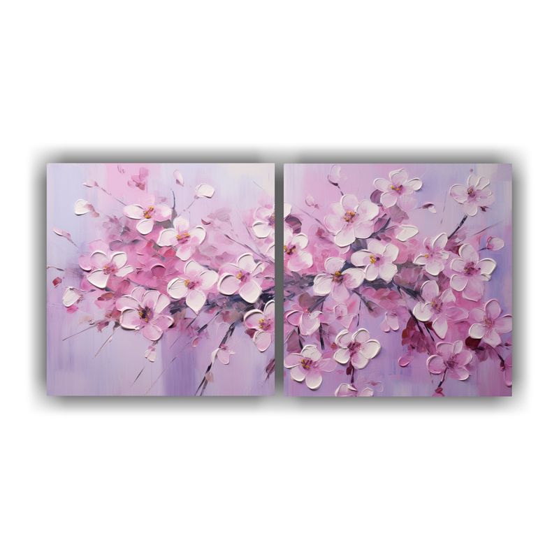 GENERICO - Pintura Floral Elegante De Dos Tonos En Rosa En Lienzo, Esti 160x80cm