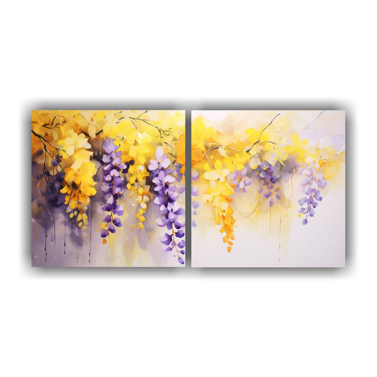 GENERICO - Cuadros Decoración Enigmático Amapolas Amarillas Pintura A 160x80cm