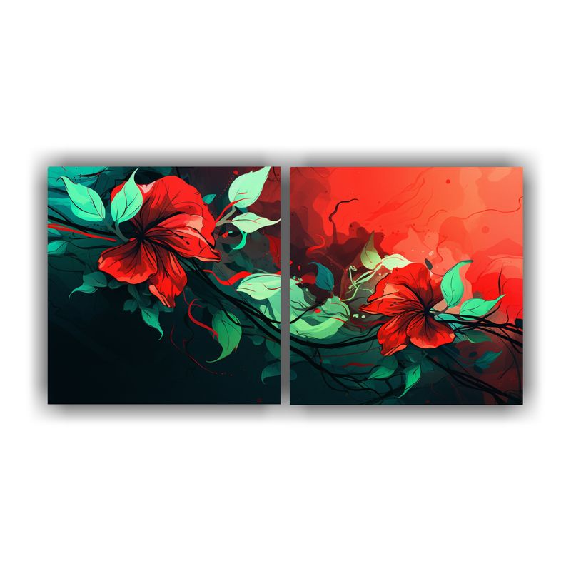 GENERICO - Pinturas Decorativas En Lienzo Con Ambiente Neonoir Verde Y  160x80cm