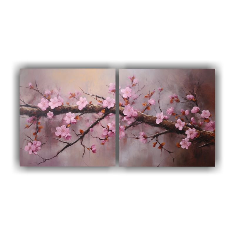 GENERICO - Pintura Abstracta De Flores De Cerezo O Sakura, Alta Calidad 160x80cm