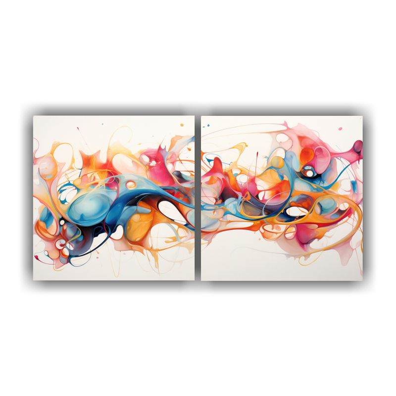 GENERICO - Conjunto 2 Artes Tema Estética Patrones Abstractos Giratori 160x80cm