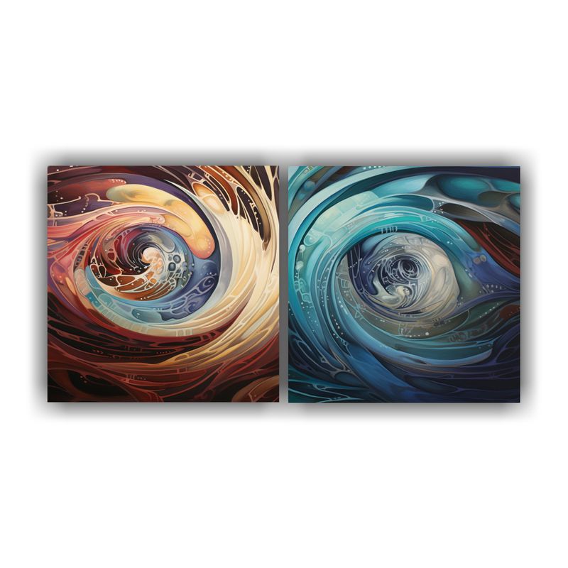 GENERICO - Cuadros Multicolor Inspirados En Patrones Abstractos Girator 160x80cm