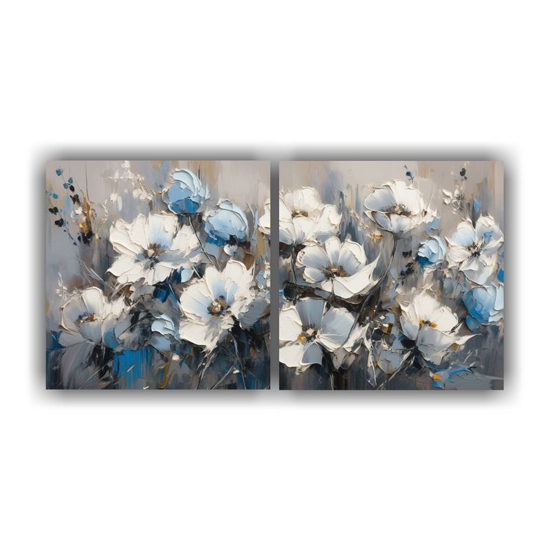 GENERICO - Pintura En Lienzo De Flores De Colores Vibrantes Estilo Deco 160x80cm
