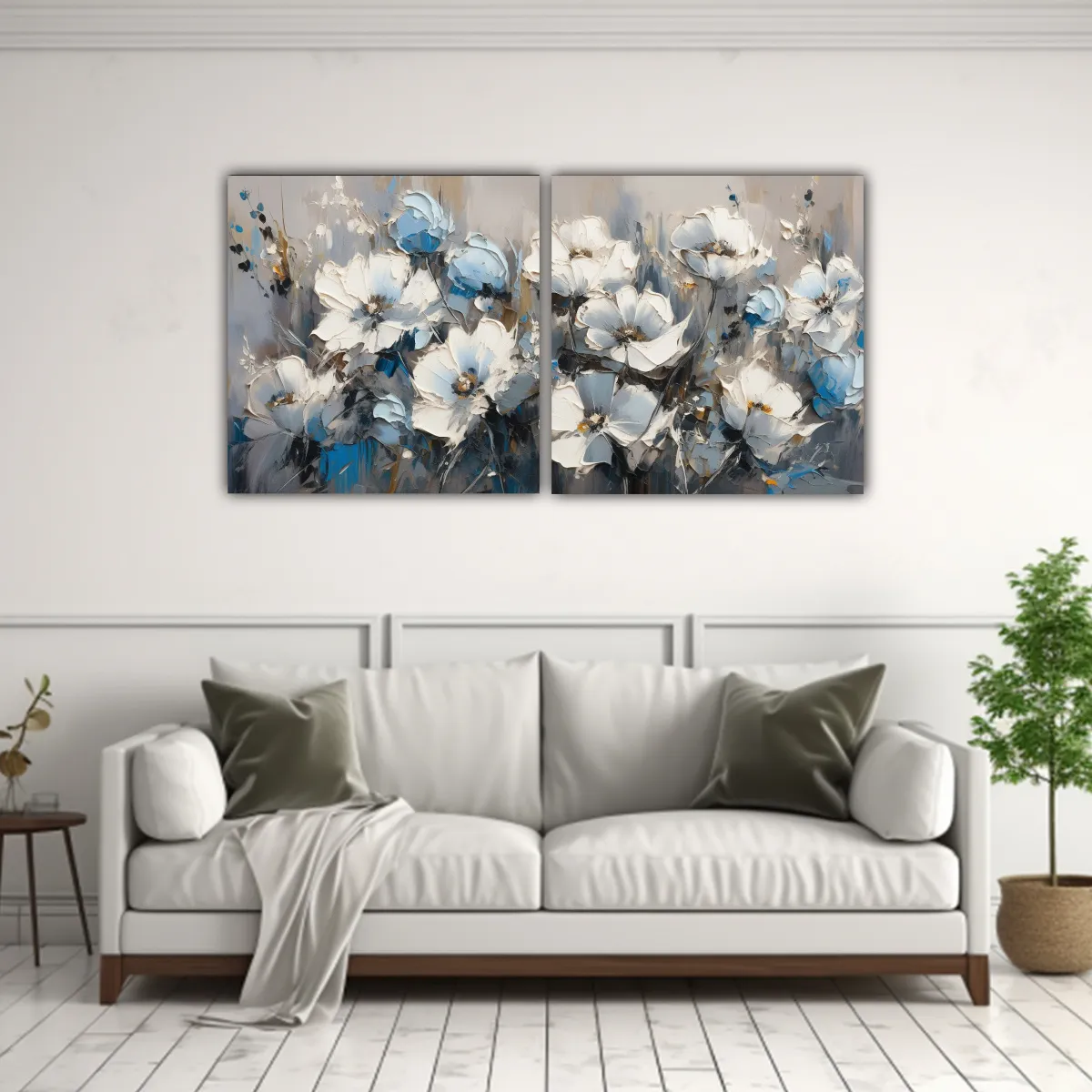 GENERICO - Pintura En Lienzo De Flores De Colores Vibrantes Estilo Deco 160x80cm