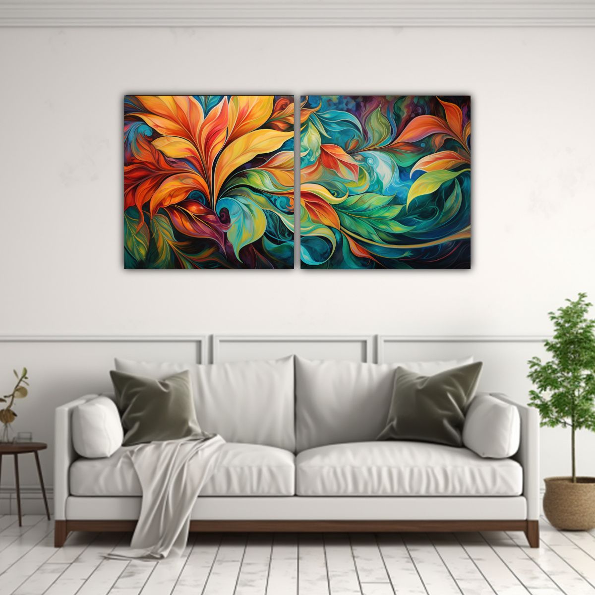 GENERICO - Cuadros De Decoración Con Patrones Abstractos Y Tropicales  160x80cm