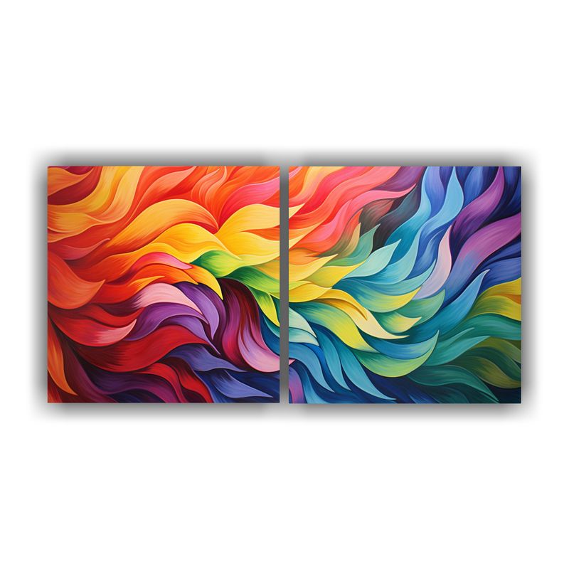 GENERICO - Cuadros Abstractos De Colores Para Dormitorio Con Patrones G 160x80cm