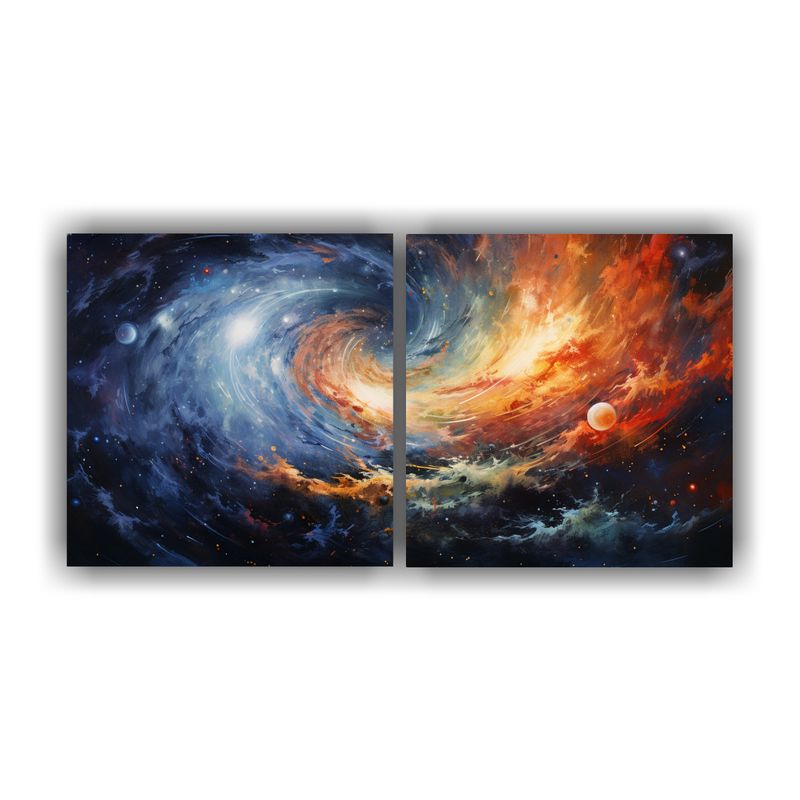 GENERICO - Pinturas Decorativas Elegantes De Dos Telas En Bastidor: Imp 160x80cm