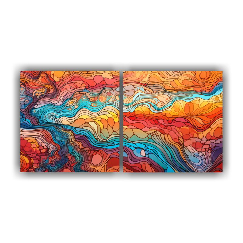 GENERICO - Pinturas Decorativas Estilo Topo Con Líneas Delgadas Y Colo 160x80cm
