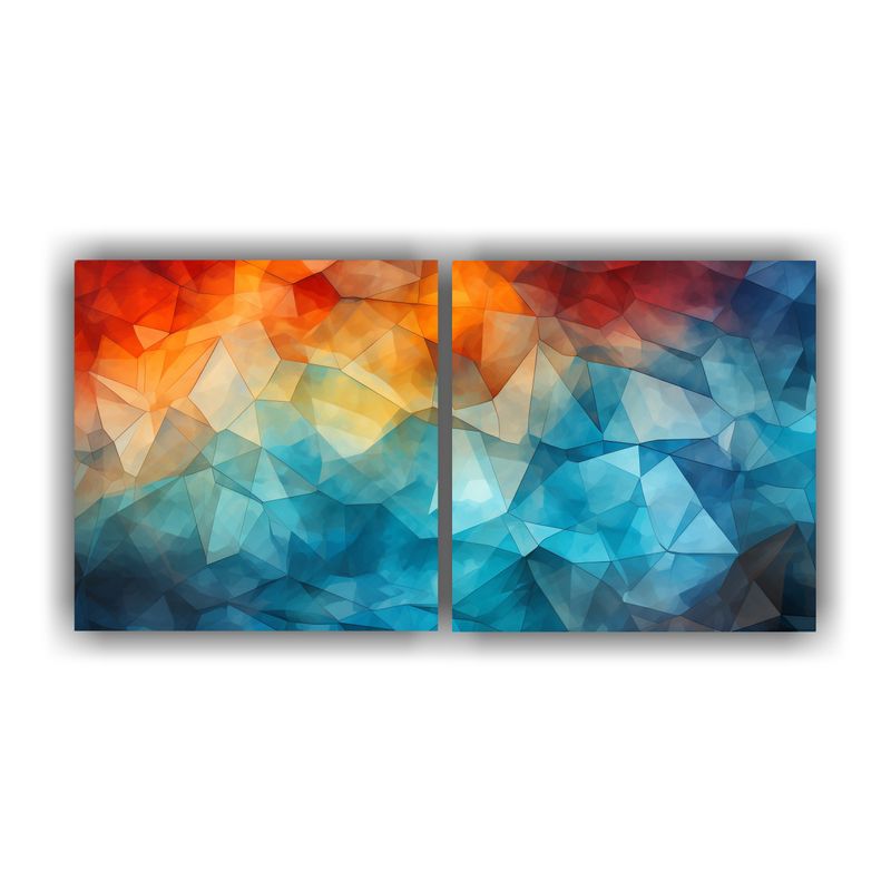 GENERICO - Pintura Decorativa De Tela Sublimada Con Trapezoides De Comp 160x80cm