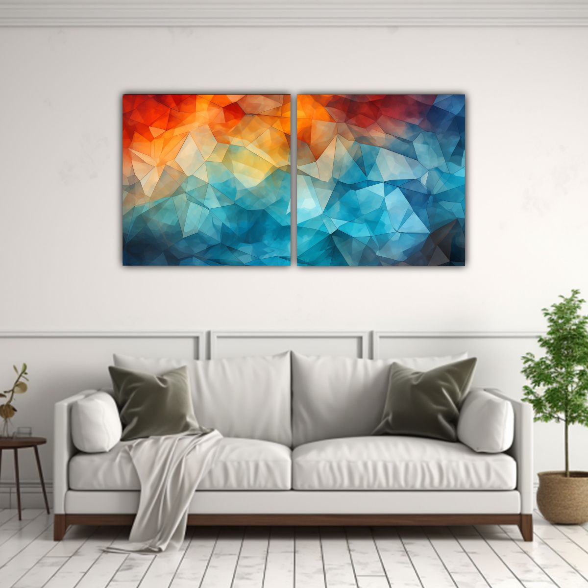 GENERICO - Pintura Decorativa De Tela Sublimada Con Trapezoides De Comp 160x80cm