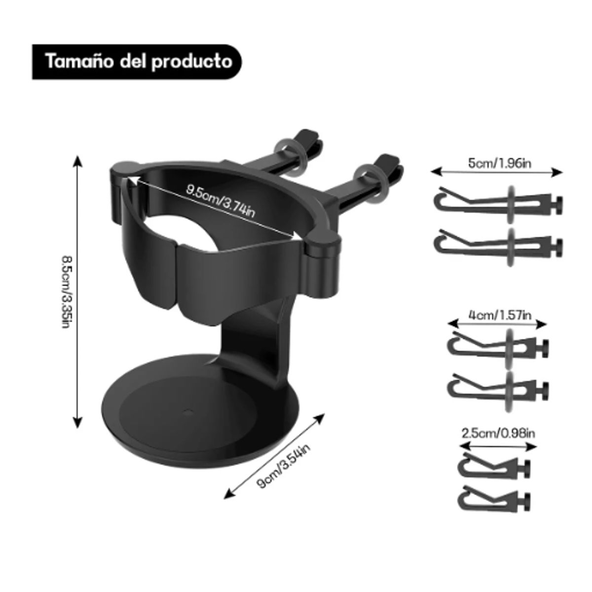 GENERICO - Porta Vaso Porta Bebidas Auto Universal En Rejilla De Aire