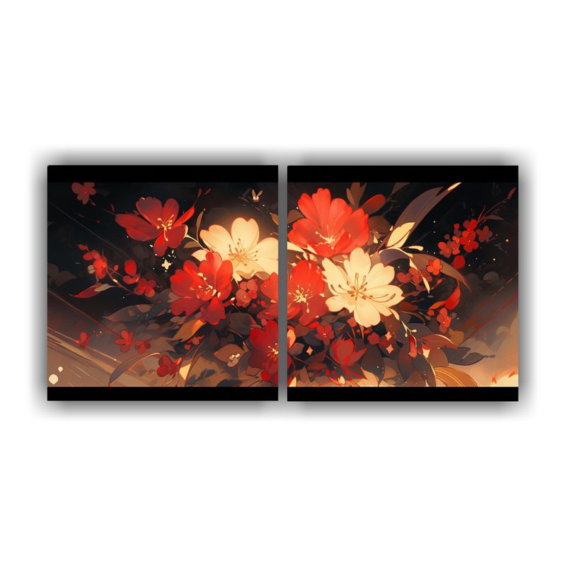 GENERICO - Arte De Pared Impreso Calidez En Rojo Y Dorado Atmosfera Neo 160x80cm