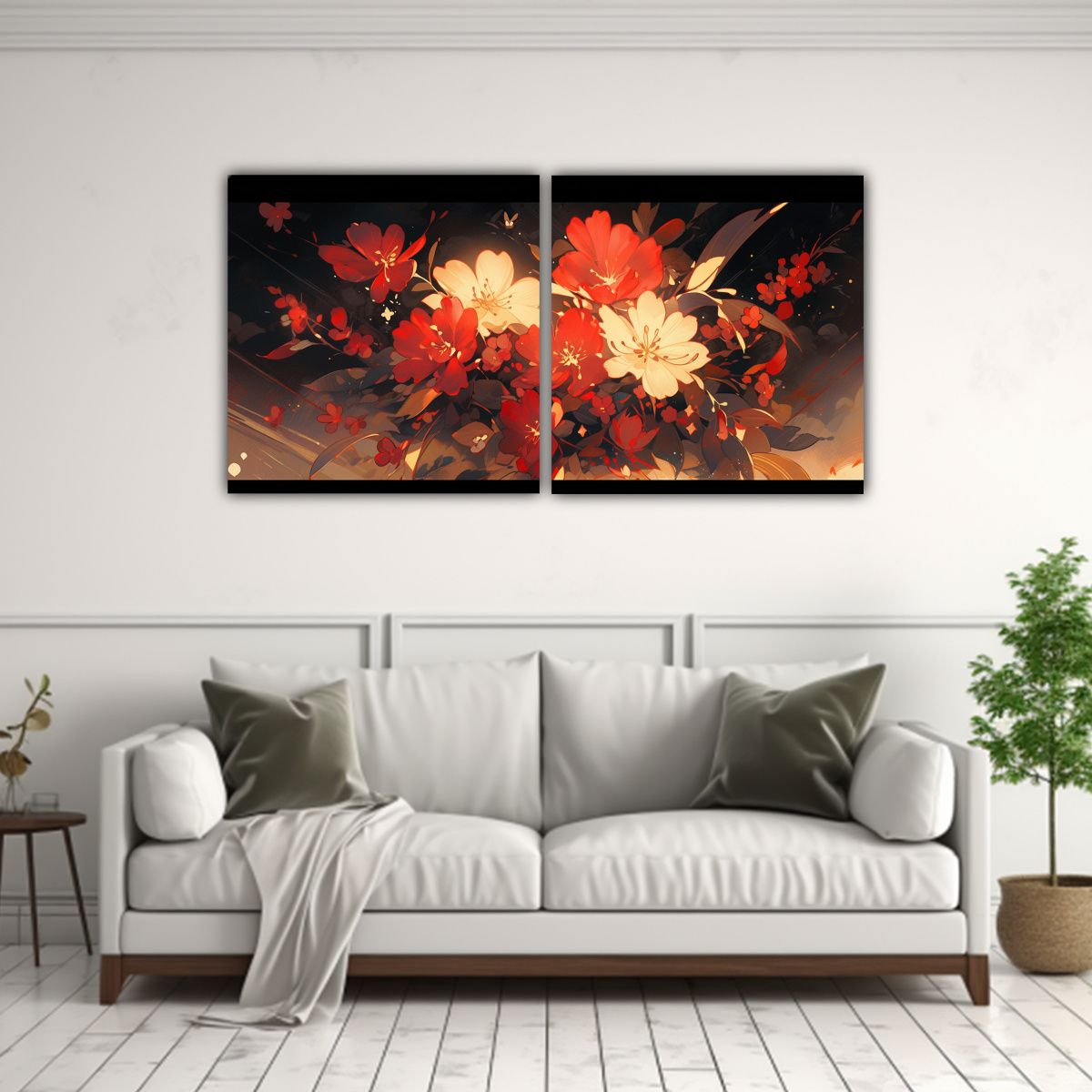 GENERICO - Arte De Pared Impreso Calidez En Rojo Y Dorado Atmosfera Neo 160x80cm