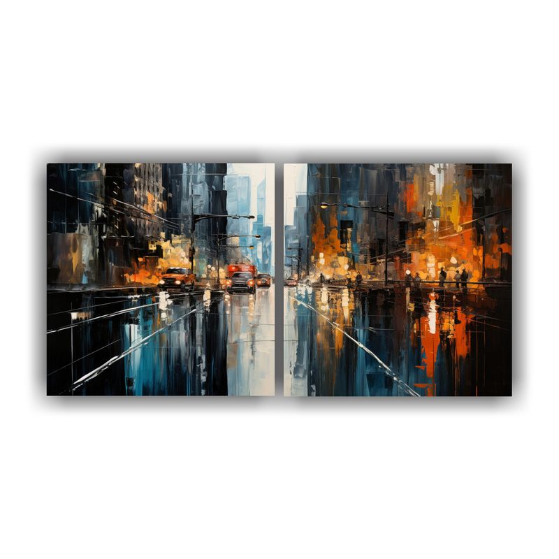 GENERICO - Pintura Decorativa De Reflejos Urbanos Abstractos En Calle M 160x80cm