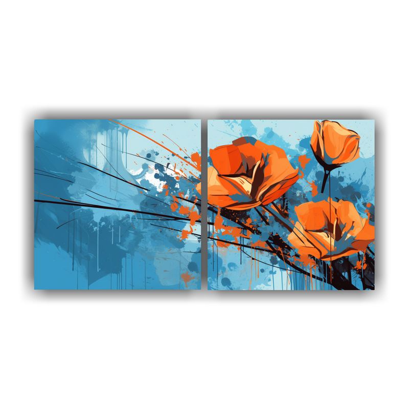 GENERICO - Pinturas Decorativas En Lienzo Estilo Neonoir, Colores Naran 160x80cm