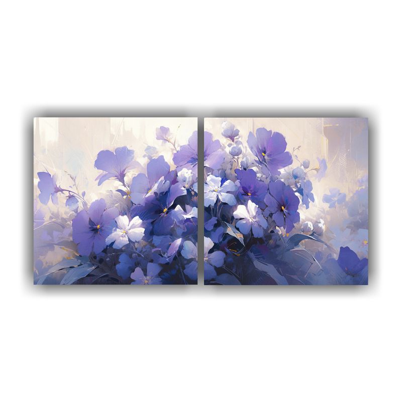 GENERICO - Cuadro Enigmático De Flores Púrpuras En Movimiento En Lien 160x80cm