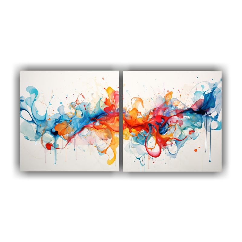 GENERICO - Dos Pinturas Decorativas De Hermosas Composiciones Abstracta 160x80cm