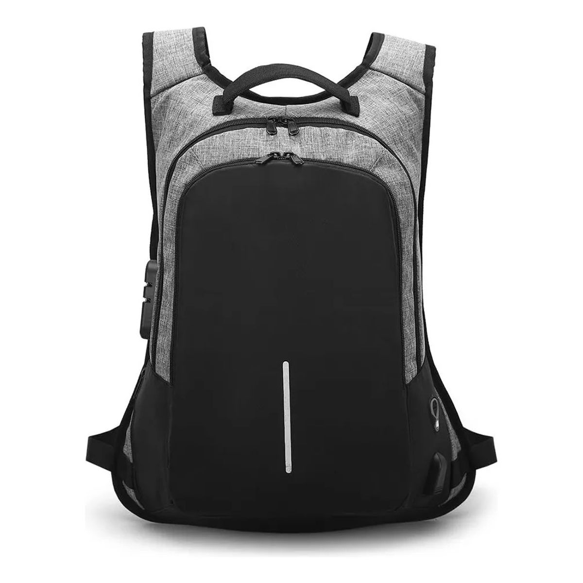 GENERICO - Mochila Ejecutiva Usb Porta Notebook Y Candado Gris