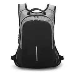 GENERICO - Mochila Ejecutiva Usb Porta Notebook Y Candado Gris