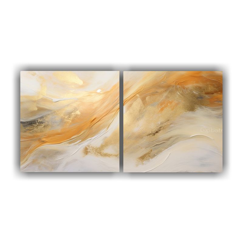 GENERICO - Set 2 Lienzos Abstracción Contraste En Vibrantes Tonos De P 160x80cm
