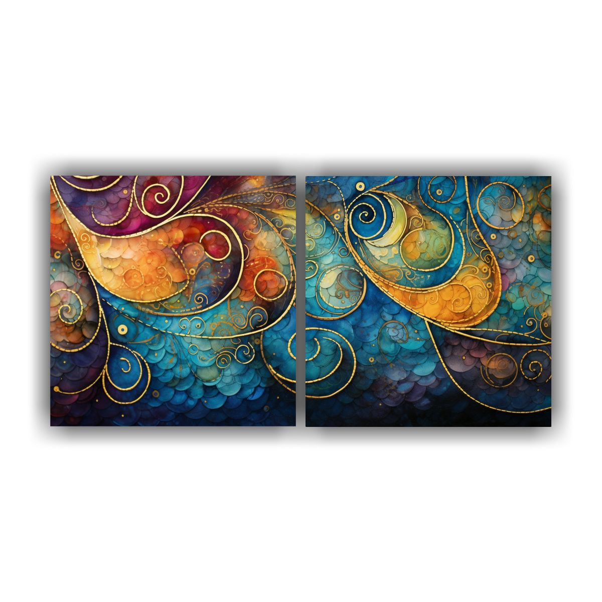 GENERICO - Pinturas Decorativas Abstractas En Tonos Joya Con Efecto Vis 160x80cm