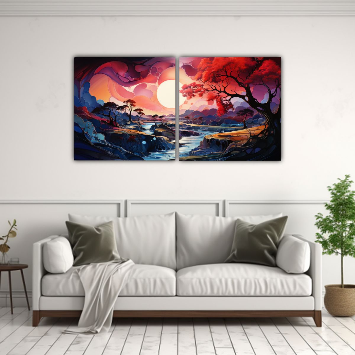 GENERICO - Cuadro Cuadro Única: Paisaje Surrealista Del Futuro 160x80cm
