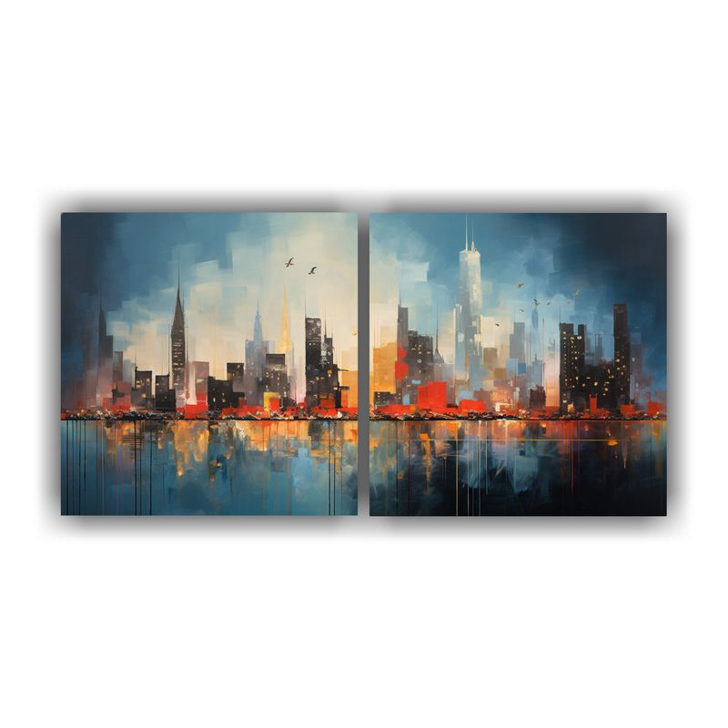 GENERICO - Pinturas Decorativas De Dos Cuadros: La Representación Abst 160x80cm