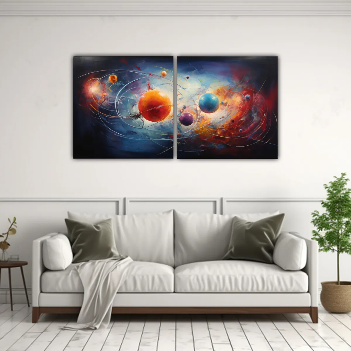 GENERICO - Pinturas Decorativas Abstracción Cósmica Sistema Planetari 160x80cm