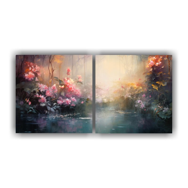 GENERICO - Arte De Pared: Tonos Armonía Jardín Tranquilo Al Amanecer 160x80cm